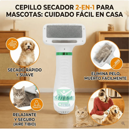 Cepillo Y Secador De Mascotas 2 En 1