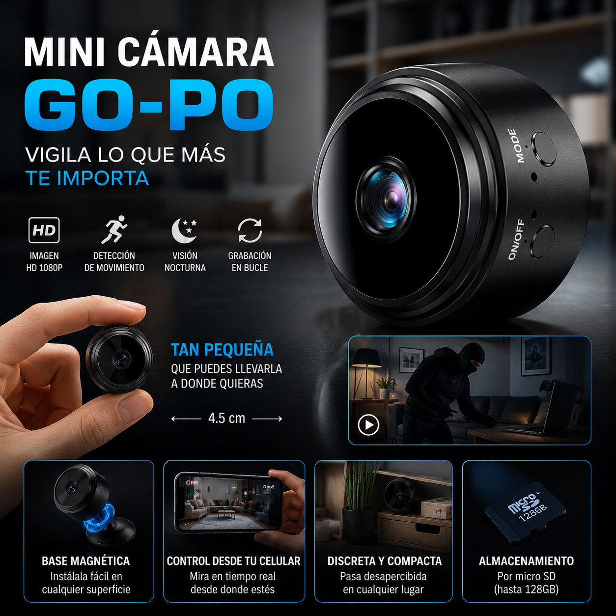 Mini Cámara WiFi HD