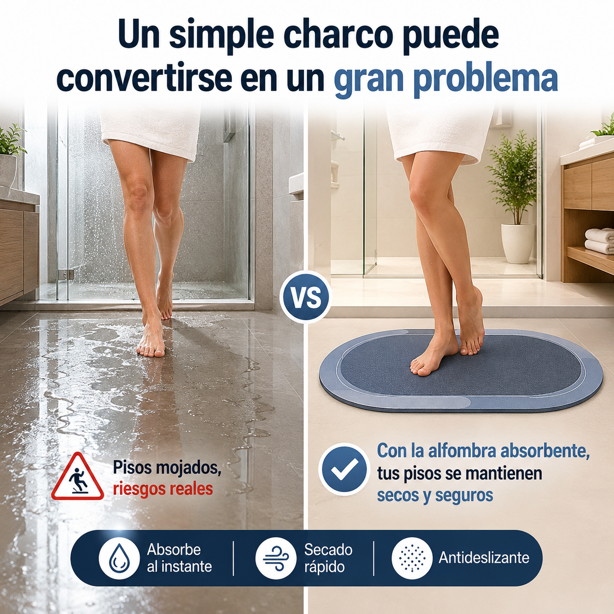 AquaDry™ – Tapete Ultra Absorbente de Secado Rápido