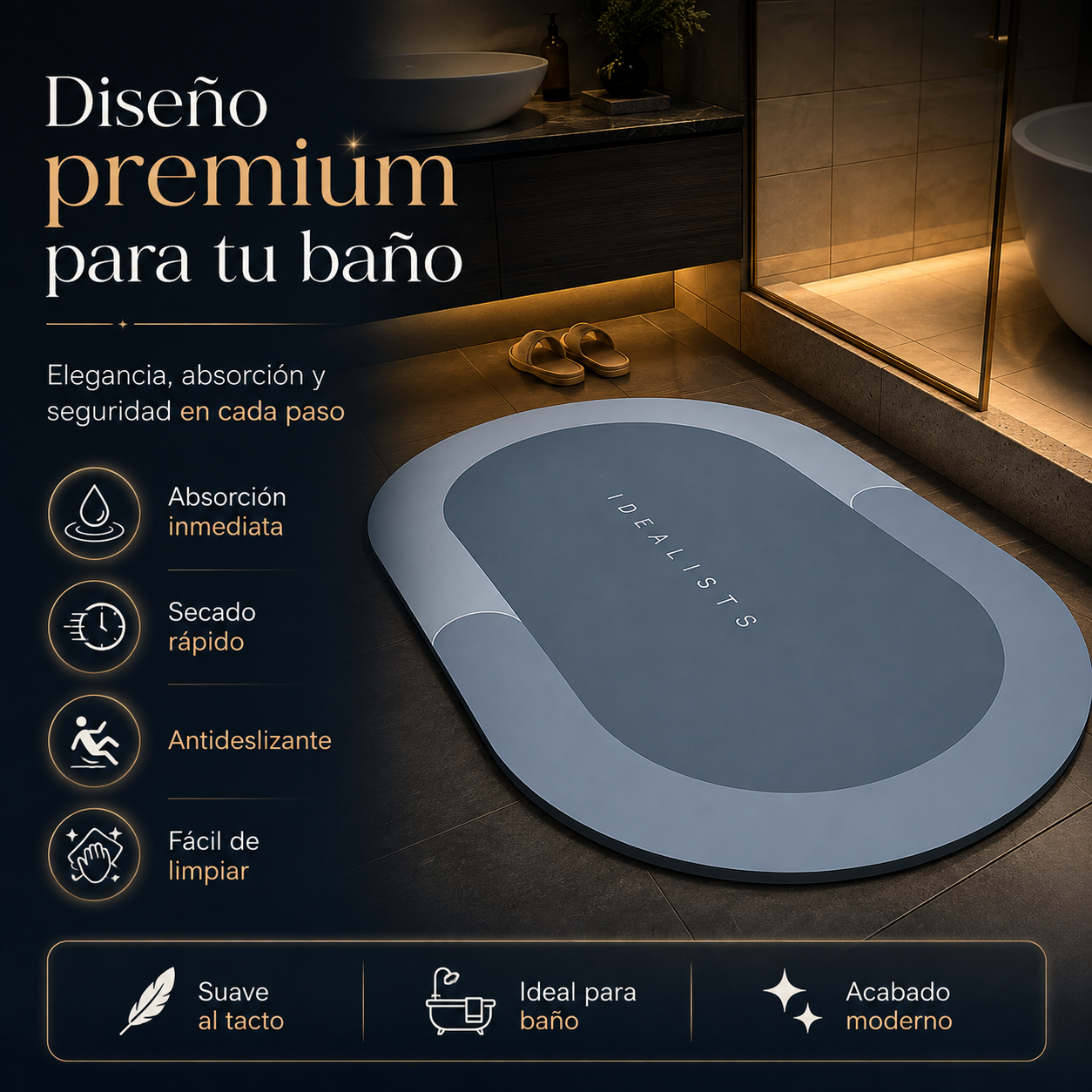 AquaDry™ – Tapete Ultra Absorbente de Secado Rápido