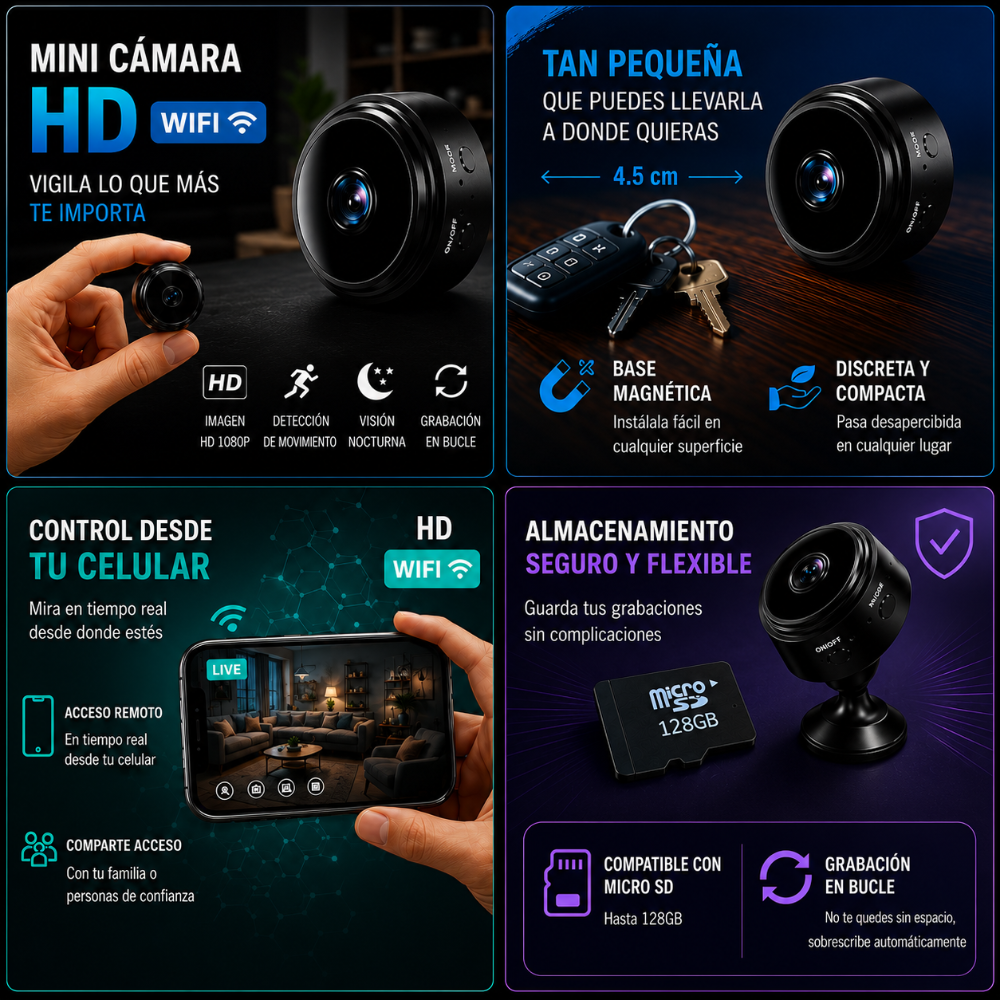 Vigila tu hogar estés donde estés!! Mini Camara Espía