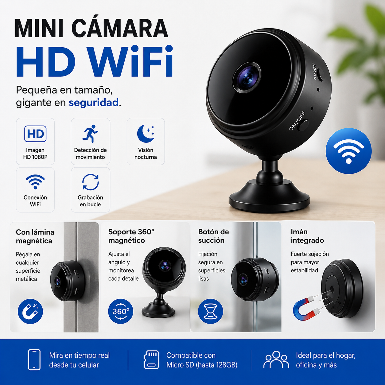 Vigila tu hogar estés donde estés!! Mini Camara Espía