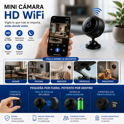 Vigila tu hogar estés donde estés!! Mini Camara Espía