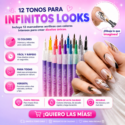 Set 12 Marcadores para Uñas/Ahórrate el salón. Hazlo tú misma