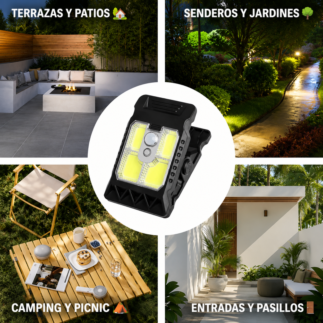 Lámpara Solar con Sensor y Clip + Envío Gratis