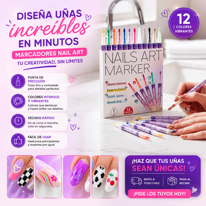 Set 12 Marcadores para Uñas/Ahórrate el salón. Hazlo tú misma